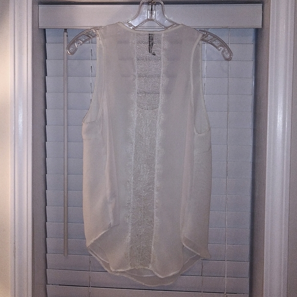Paper Crane Sheer Off White Tank with Lace Top - Picture 4 of 7